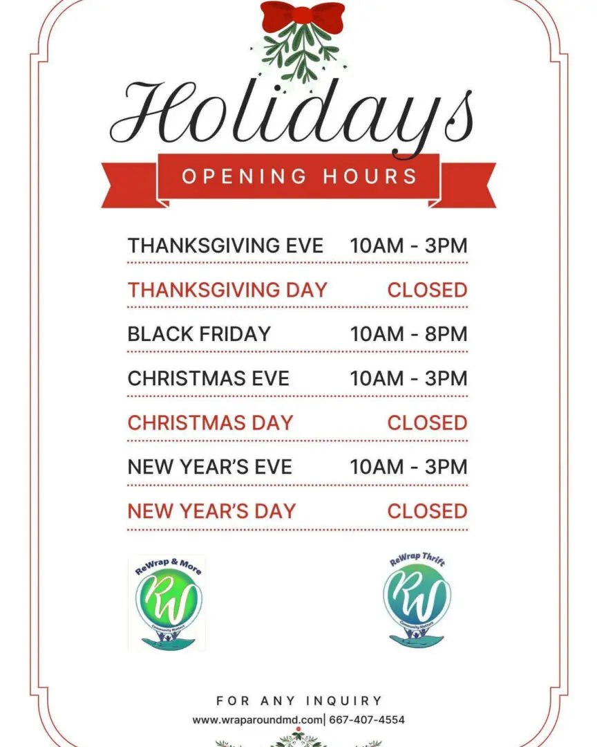 Holiday Hours